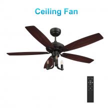  VC525D-L31-BH-1 - Huntley 52-inch Ceiling Fan with Remote, Light Kit Included