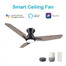  VS443J3-L11-BS-1-FM - Calen 44-inch Smart Ceiling Fan with Remote, Light Kit Included, Works with Google Assistant, Amazon