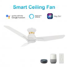 Carro USA VS443J3-L11-W1-1-FMA - Calen 44-inch Smart Ceiling Fan with Remote, Light Kit Included, Works with Google Assistant, Amazon
