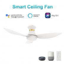 Carro USA VS453V-L22-W1-1-FMA - Ryatt 45'' Smart Ceiling Fan with Remote, Light Kit Included?Works with Google Assistant and