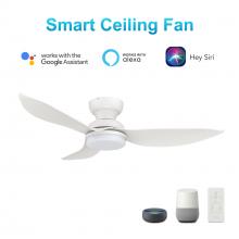 Carro USA VS453V1-L12-W1-1-FM - Upton 45'' Smart Ceiling Fan with Remote, Light Kit Included?Works with Google Assistant and