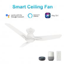 Carro USA VS483J3-L11-W1-1-FM - Calen 48-inch Smart Ceiling Fan with Remote, Light Kit Included, Works with Google Assistant, Amazon