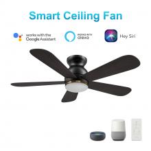 Carro USA VS485Q-L12-BG-1-FM - Dubois 48'' Smart Ceiling Fan with Remote, Light Kit Included?Works with Google Assistant an
