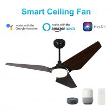 Carro USA VS523B-L12-B5-1 - Kaj 52-inch Indoor/Outdoor Smart Ceiling Fan, Dimmable LED Light Kit & Remote Control, Works with Go