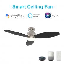 Carro USA VS523Q-L12-S2-1 - Trento 52-inch Smart Ceiling Fan with Remote, Light Kit Included, Works with Google Assistant, Amazo