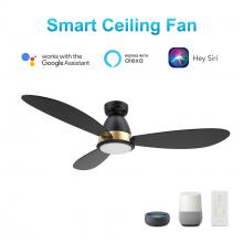 Carro USA VS523Q7-L12-B2-1-FM - York 52'' Smart Ceiling Fan with Remote, Light Kit Included?Works with Google Assistant and