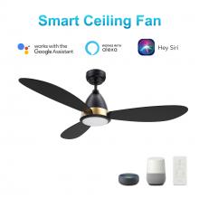 Carro USA VS523Q7-L12-B2-1 - York 52'' Smart Ceiling Fan with Remote, Light Kit Included?Works with Google Assistant and
