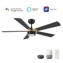 Carro USA VS525B5-L11-B2-1G - Stockton 52'' Smart Ceiling Fan with Remote, Light Kit Included?Works with Google Assistant