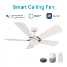  VS525B6-L12-W1-1G - Savili 52'' Smart Ceiling Fan with Remote, Light Kit Included?Works with Google Assistant an