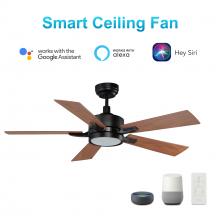  VS525E-L12-B3-1 - Appleton 52-inch Smart Ceiling Fan with Remote, Light Kit Included, Works with Google Assistant, Ama