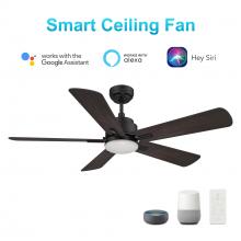Carro USA VS525E3-L12-BG-1 - Olinda 52'' Smart Ceiling Fan with Remote, Light Kit Included?Works with Google Assistant an