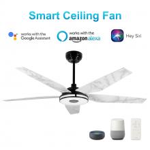 Carro USA VS525S-L13-B7-1 - Elira 52-inch Indoor/Outdoor Smart Ceiling Fan, Dimmable LED Light Kit & Remote Control, Works with