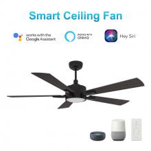 Carro USA VS565E-L12-BF-1 - Appleton 56-inch Smart Ceiling Fan with Remote, Light Kit Included, Works with Google Assistant, Ama