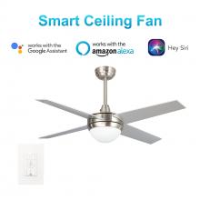 Carro USA VWGS-484C-L11-SC-1 - Neva 48-inch Indoor Smart Ceiling Fan with LED Light Kit & Wall Control, Works with Google Assistant
