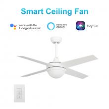 Carro USA VWGS-524C-L11-W1-1 - Neva 52-inch Smart Ceiling Fan with wall control, Light Kit Included, Works with Google Assistant, A