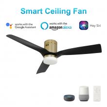 Carro USA VS523P-L12-G2-1-FM - Spezia 52-inch Indoor/Damp Rated Outdoor Smart Ceiling Fan, Dimmable LED Light Kit & Remote Control,