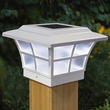  SLO79W - Classy Caps 4X4 White Pvc Prestige Solar Post Cap