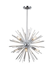  AC11443CH - Sunburst  8 Light Chandelier (Chrome)