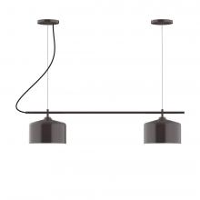 Montclair Light Works CHA421-40-C21-L12 - 3-Light Linear Axis LED Chandelier with White SJT Cord, Slate Gray