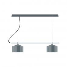  CHAX445-40-L12 - 3-Light Linear Axis LED Chandelier, Slate Gray