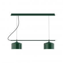  CHAX445-42-L12 - 3-Light Linear Axis LED Chandelier, Forest Green