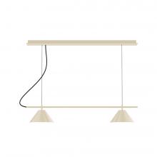 Montclair Light Works CHBX445-16-C21-L12 - 2-Light Linear Axis LED Chandelier with White SJT Cord, Cream