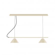  CHBX445-16-C21-L12 - 2-Light Linear Axis LED Chandelier with White SJT Cord, Cream