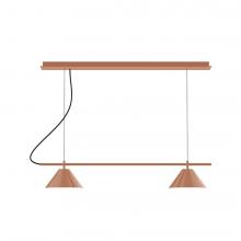 Montclair Light Works CHBX445-19-C21-L12 - 2-Light Linear Axis LED Chandelier with White SJT Cord, Terracotta