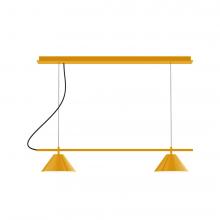 Montclair Light Works CHBX445-21-L12 - 2-Light Linear Axis LED Chandelier, Bright Yellow