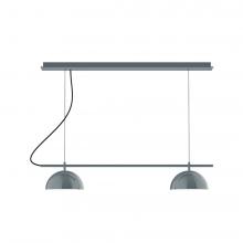  CHDX445-40-C21-L12 - 3-Light Linear Axis LED Chandelier with White SJT Cord, Slate Gray