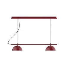  CHDX445-55-C21-L12 - 3-Light Linear Axis LED Chandelier with White SJT Cord, Barn Red