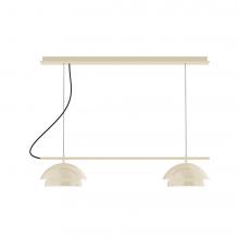Montclair Light Works CHEX445-16-C21-L12 - 2-Light Linear Axis LED Chandelier with White SJT Cord, Cream
