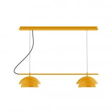 Montclair Light Works CHEX445-21-C21-L12 - 2-Light Linear Axis LED Chandelier with White SJT Cord, Bright Yellow