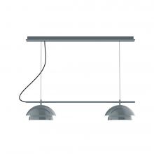 Montclair Light Works CHEX445-40-C21-L12 - 2-Light Linear Axis LED Chandelier with White SJT Cord, Slate Gray