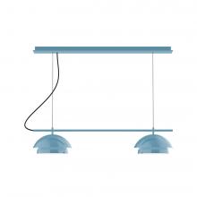  CHEX445-54-C21-L12 - 2-Light Linear Axis LED Chandelier with White SJT Cord, Light Blue