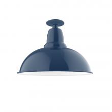 Montclair Light Works FMB108-50-W16-L13 - 16" Cafe LED Flush Mount Light with wire grill in Navy