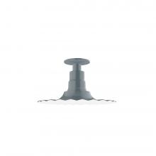  FMB158-40-G06 - 12" Radial shade, Flush Mount Light ceiling light with Frosted Glass and cast guard, Slate Gray