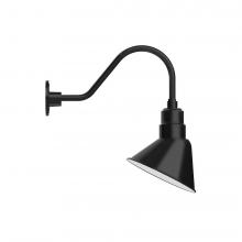Montclair Light Works GNA102-41-B03-L12 - 10" Angle shade LED Gooseneck Wall mount, decorative canopy cover, Black