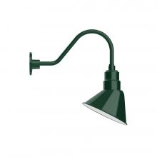 Montclair Light Works GNA102-42-B03-L12 - 10" Angle shade LED Gooseneck Wall mount, decorative canopy cover, Forest Green