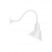 Montclair Light Works GNA102-44-S01-L12 - 10" Angle shade LED Gooseneck Wall mount with swivel, White