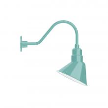 Montclair Light Works GNA102-48-B03-L12 - 10" Angle shade LED Gooseneck Wall mount, decorative canopy cover, Sea Green