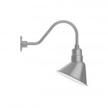 Montclair Light Works GNA102-49-S01-L12 - 10" Angle shade LED Gooseneck Wall mount with swivel, Painted Galvanized