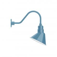 Montclair Light Works GNA102-54-B03-L12 - 10" Angle shade LED Gooseneck Wall mount, decorative canopy cover, Light Blue
