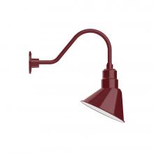 Montclair Light Works GNA102-55-B03-L12 - 10" Angle shade LED Gooseneck Wall mount, decorative canopy cover, Barn Red