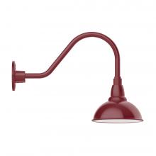  GNA105-55-W08-L10 - 8" Cafe shade, LED Gooseneck Wall Mount with wire grill, Barn Red