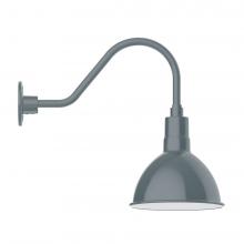 Montclair Light Works GNA115-40-B03-L12 - 10" Deep Bowl shade, LED Gooseneck Wall mount, decorative canopy cover, Slate Gray