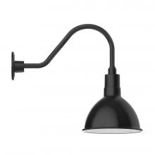 Montclair Light Works GNA115-41-B03-L12 - 10" Deep Bowl shade, LED Gooseneck Wall mount, decorative canopy cover, Black