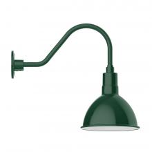 Montclair Light Works GNA115-42-W10-L12 - 10" Deep Bowl shade, LED Gooseneck Wall mount with wire grill, Forest Green