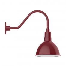 Montclair Light Works GNA115-55-B03-L12 - 10" Deep Bowl shade, LED Gooseneck Wall mount, decorative canopy cover, Barn Red