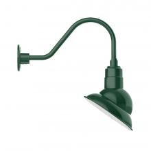 Montclair Light Works GNA120-42-S01-L12 - 10" Emblem shade LED Gooseneck Wall mount with swivel, Forest Green